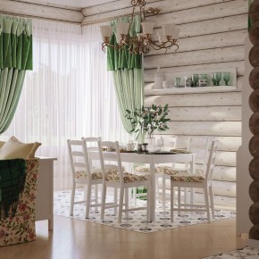 Комлект Вествик обеденный стол и четыре стула, массив сосны, цвет белый в Пойковском - poikovskii.mebel-74.com | фото