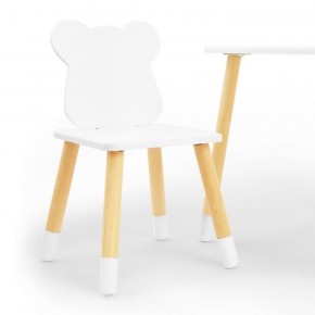 Комплект детской мебели стол и два стула Мишутка (Белый/Белый/Береза) в Пойковском - poikovskii.mebel-74.com | фото