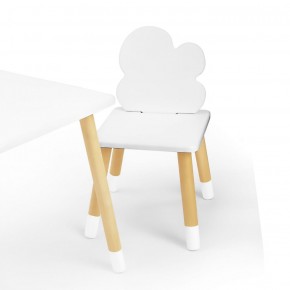 Комплект детской мебели стол и два стула Облачко (Белый/Белый/Береза) в Пойковском - poikovskii.mebel-74.com | фото