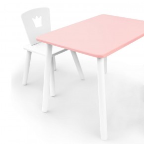 Комплект детской мебели стол и стул Корона (Розовый/Белый/Белый) в Пойковском - poikovskii.mebel-74.com | фото