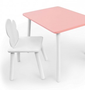 Комплект детской мебели стол и стул Облачко (Розывый/Белый/Белый) в Пойковском - poikovskii.mebel-74.com | фото