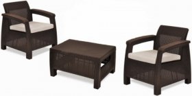 Комплект мебели Корфу Уикенд (Corfu Weekend) коричневый - серо-бежевый * в Пойковском - poikovskii.mebel-74.com | фото