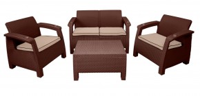 Комплект уличной мебели Yalta Premium Terrace Set (Ялта) шоколадый (+подушки под спину) в Пойковском - poikovskii.mebel-74.com | фото