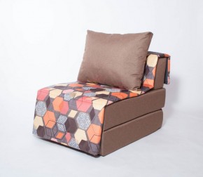 Кресло-кровать бескаркасное Харви (коричневый-геометрия браун) в Пойковском - poikovskii.mebel-74.com | фото