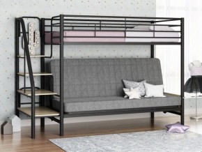 Кровать двухъярусная с диваном "Мадлен-3" (Черный/Серый) в Пойковском - poikovskii.mebel-74.com | фото