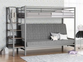 Кровать двухъярусная с диваном "Мадлен-3" (Серый/Серый) в Пойковском - poikovskii.mebel-74.com | фото
