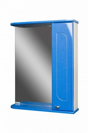 Шкаф-зеркало Радуга Синий металлик 55 правый АЙСБЕРГ (DA1129HZR) в Пойковском - poikovskii.mebel-74.com | фото